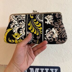 Very Bradley kiss-lock quilted wallet in the retired Baroque pattern